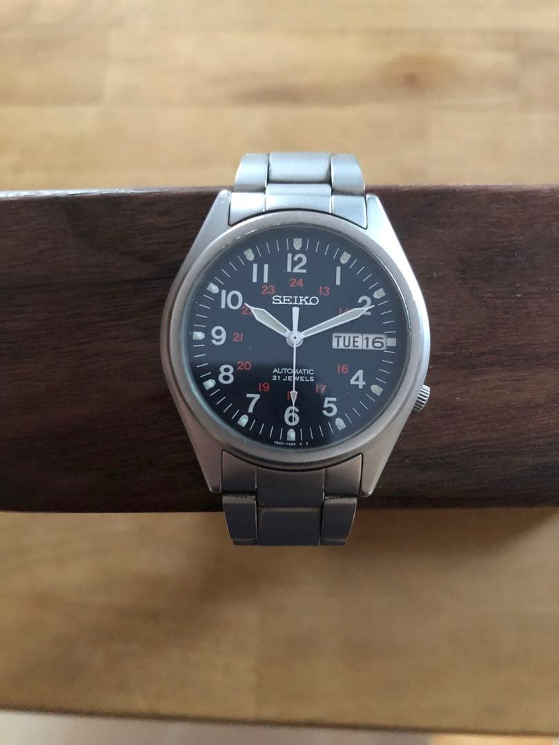 SEIKO 自動巻き時計 ネイビー　価格交渉OK