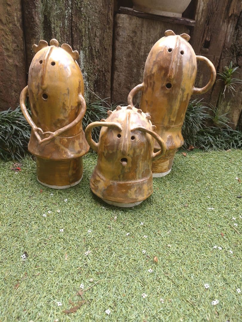 親子の埴輪(レプリカ)装飾品3点セット