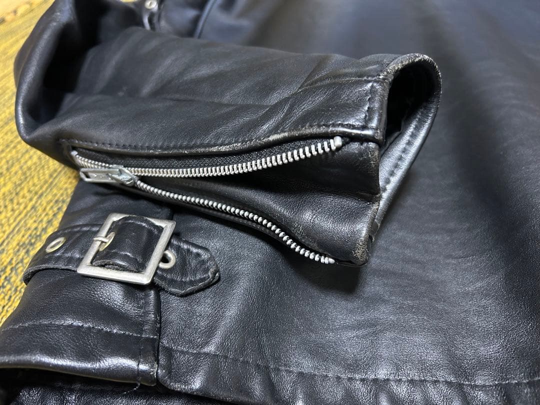 アメリカ製★Schott★シングルライダースジャケット★襟付き★38