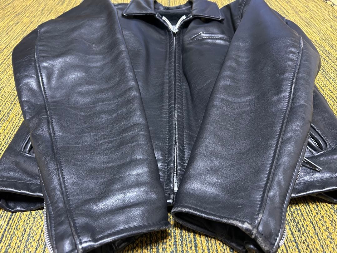 アメリカ製★Schott★シングルライダースジャケット★襟付き★38