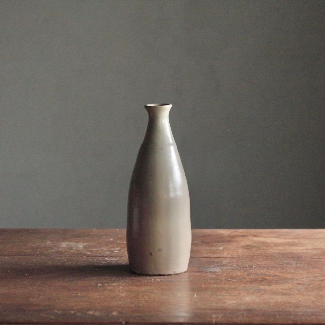 白丹波のような釉肌の瓶 古美術 古道具 花器 花入 アンティーク 徳利不可
