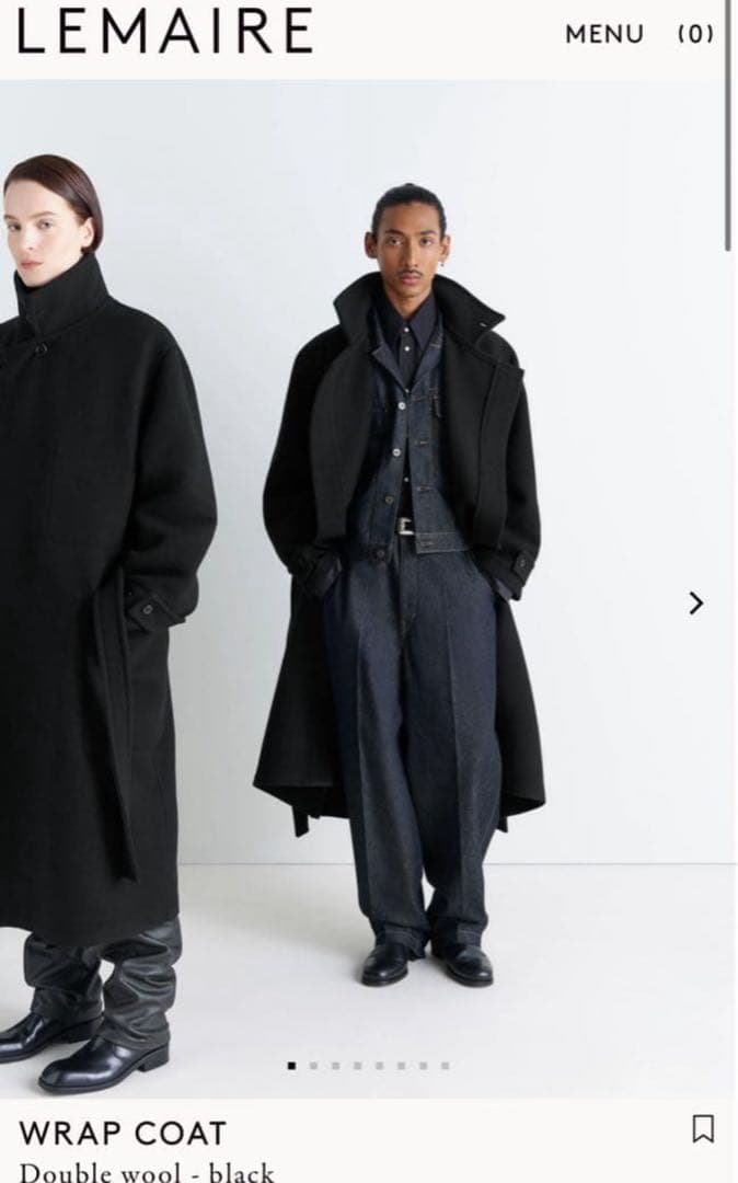 Lemaire wrap coat 25AW サイズS ラップコート