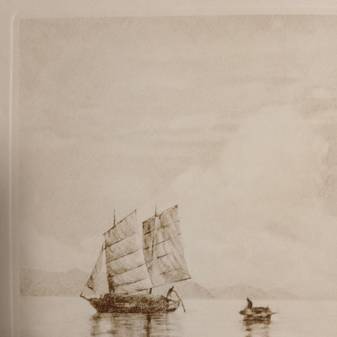 ウィリー・ザイラー W. Seiler銅版画 『中国の帆船』直筆サイン&カバー付