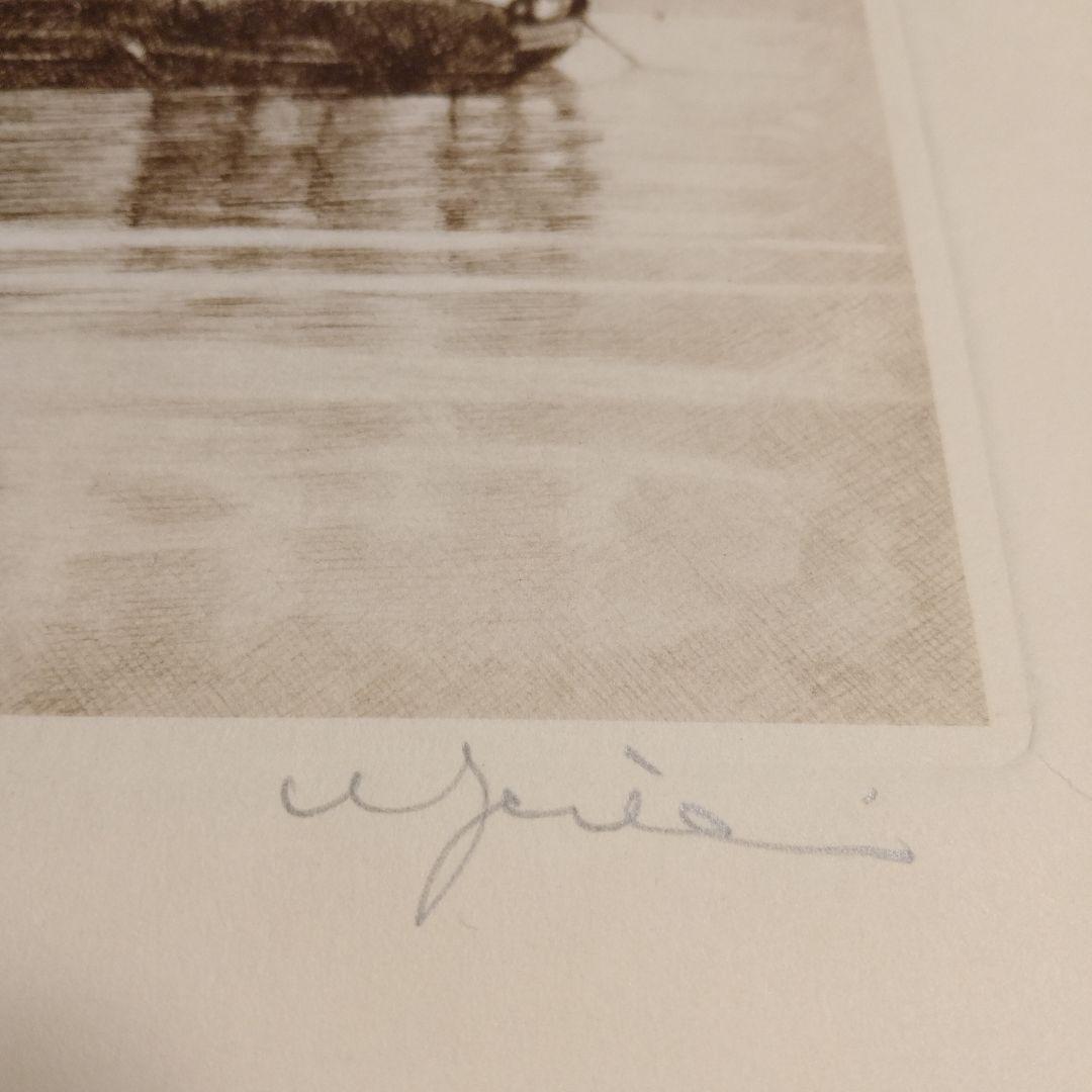 ウィリー・ザイラー W. Seiler銅版画 『中国の帆船』直筆サイン&カバー付