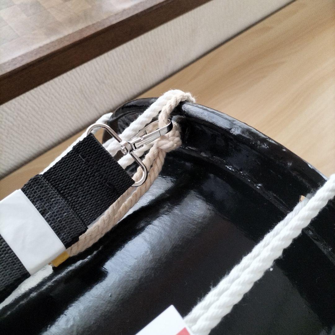 「ミズキ様ご依頼商品」担ぎ太鼓　　和太鼓 　天然皮革　ストラップ付き　中古品⑨