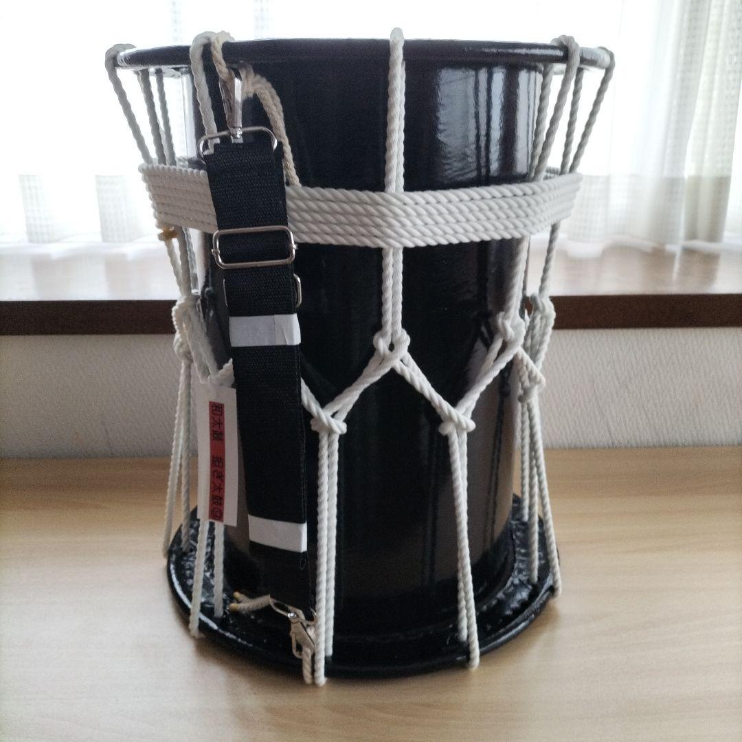 「ミズキ様ご依頼商品」担ぎ太鼓　　和太鼓 　天然皮革　ストラップ付き　中古品⑨