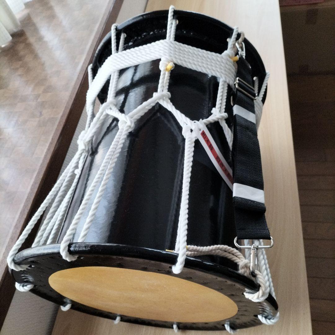 「ミズキ様ご依頼商品」担ぎ太鼓　　和太鼓 　天然皮革　ストラップ付き　中古品⑨