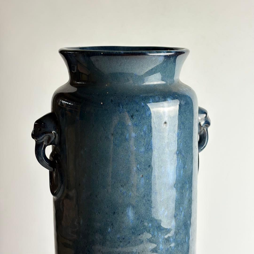 秘色窯造 海鼠釉 花瓶 花入 青磁