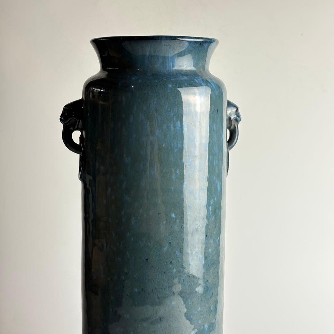 秘色窯造 海鼠釉 花瓶 花入 青磁