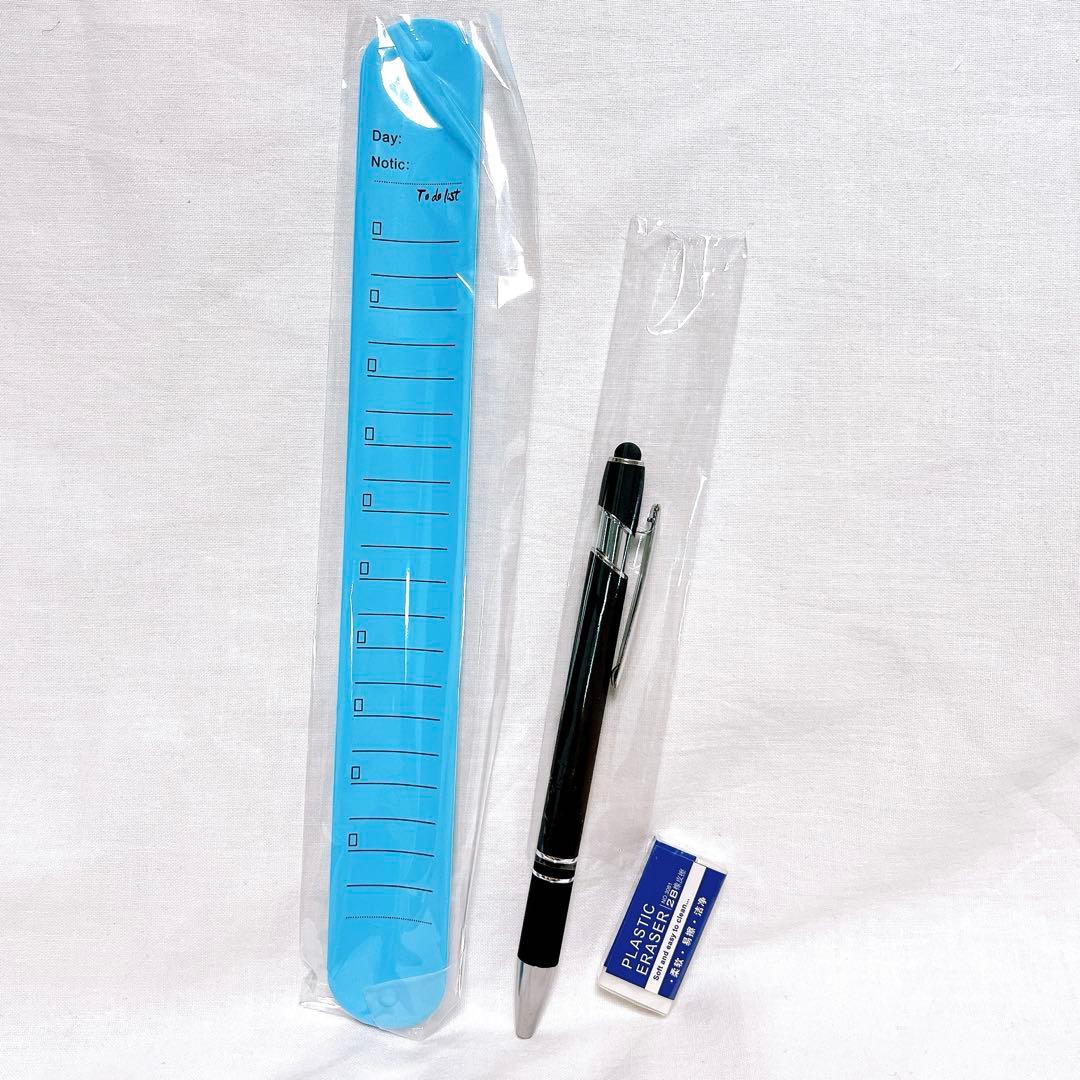 シリコンメモリストバンド 装着型ストラップ ペン 消しゴム付 防水