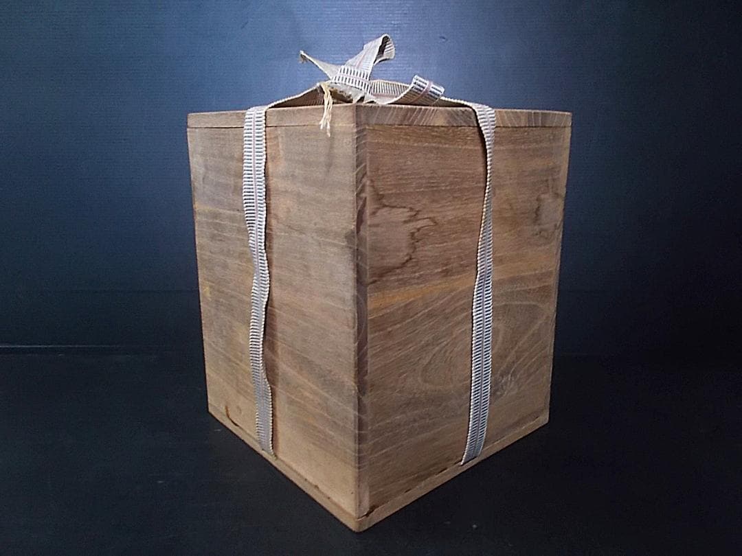 茶道具 糸目竹姥口筒釜 茶釜 釜環 釜師:菊池政光 共箱 送料込み