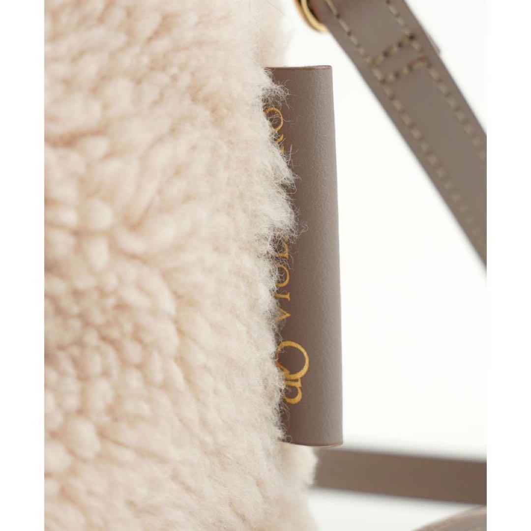 新品★ヴィオラドーロ2wayファー トートバッグ ショルダー★牛革ムートン ボア