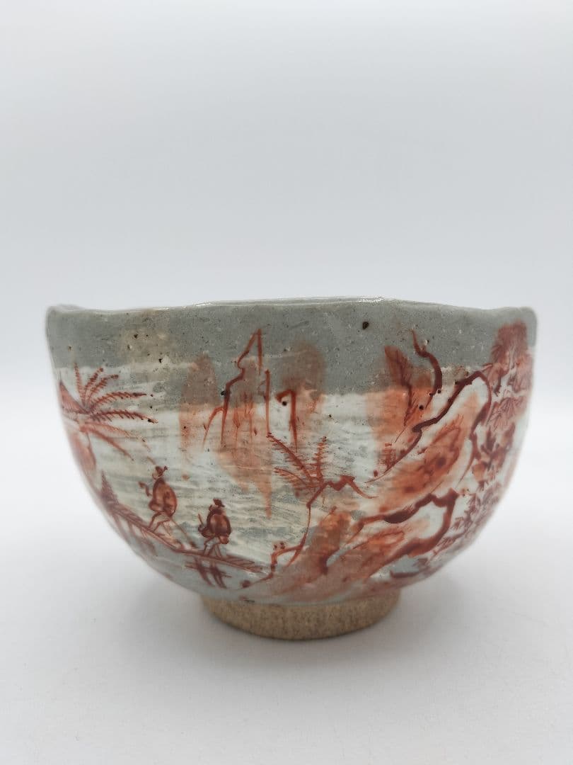 b942【新品・未使用】茶碗 乾山 山水 寺尾陶象 木箱 茶道具