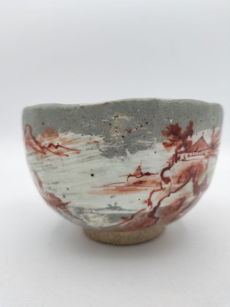 b942【新品・未使用】茶碗 乾山 山水 寺尾陶象 木箱 茶道具