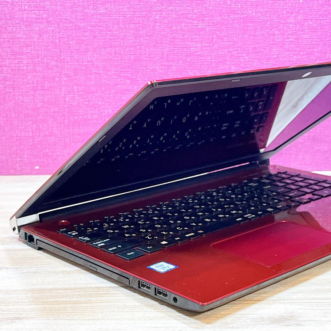 【美品】第8世代i3✨すぐ使える薄型ノートパソコン✨人気の赤✨フルHD✨カメラ付