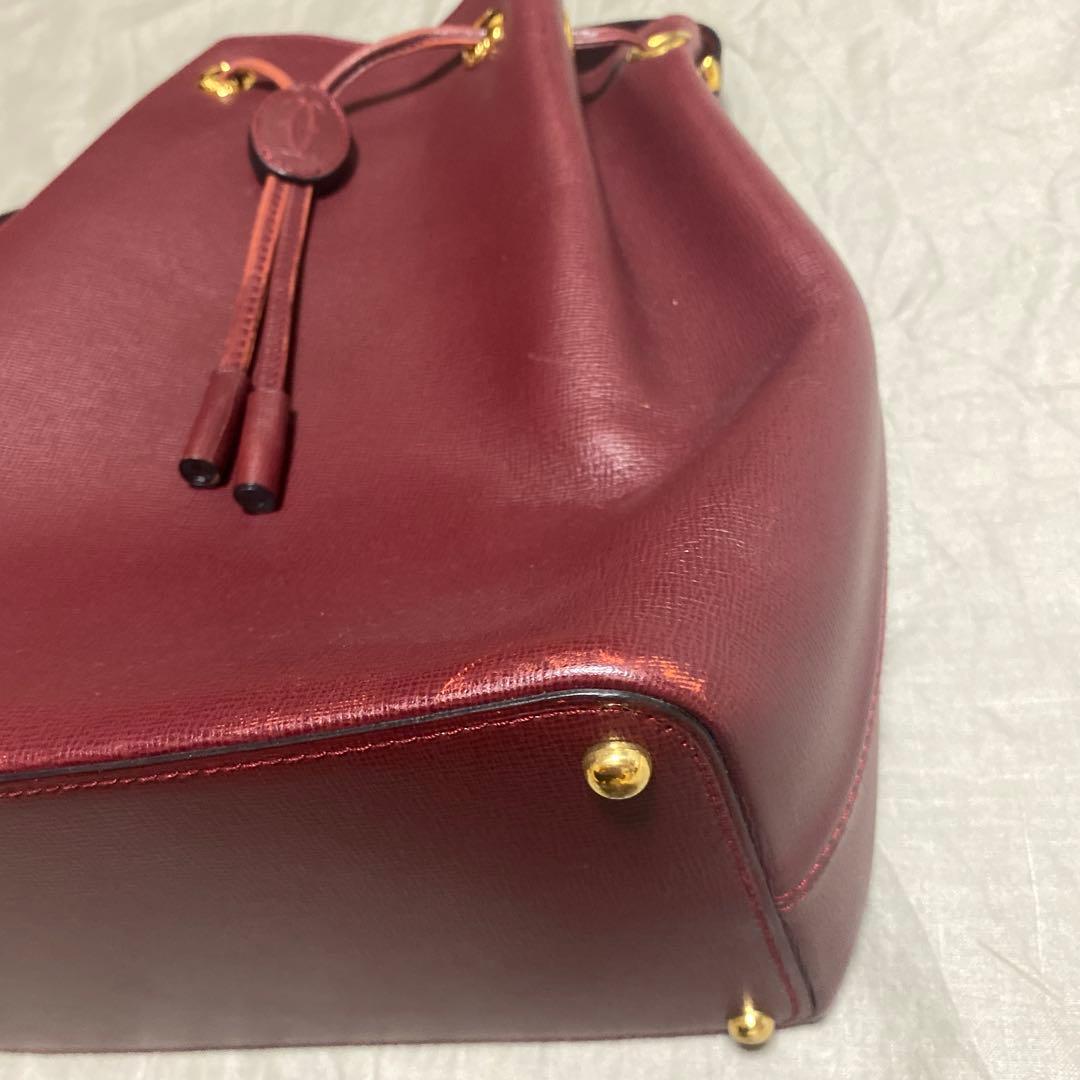 カルティエ　バーガンディ バケットバッグ