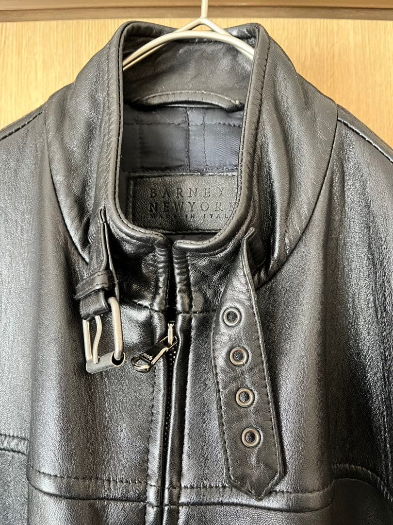 バーニーズニューヨーク　シングルライダース レザージャケット　ラムレザー