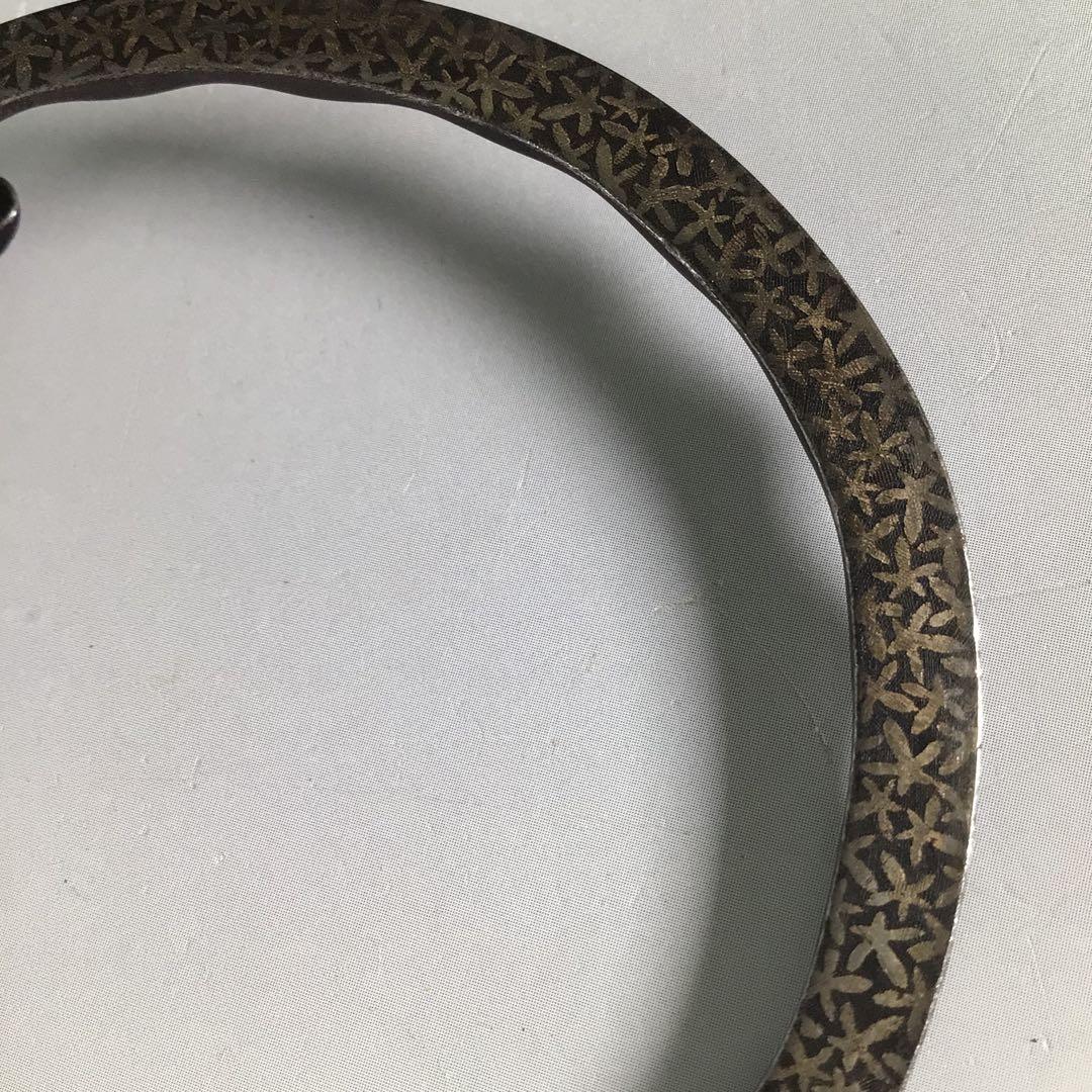 Ｒ６２９　釜釻　『高木治良兵衛造』『雲錦象嵌』『大角豆』『相生鐶』　共箱　茶道具