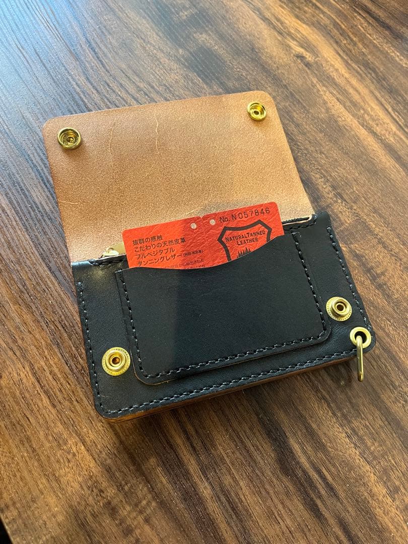 茶芯　トラッカーウォレット　栃木レザー　001