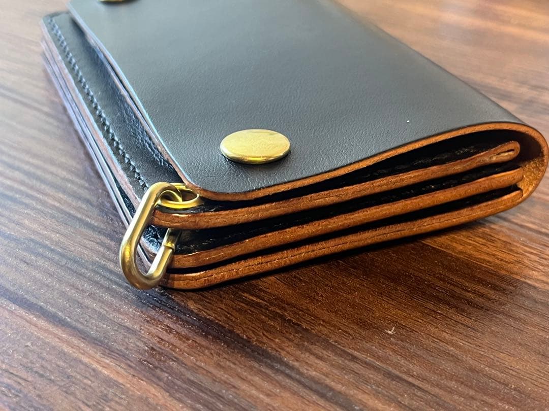 茶芯　トラッカーウォレット　栃木レザー　001