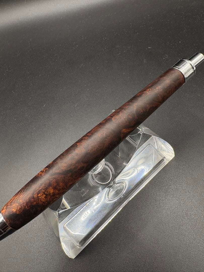 513極上　ホンジュラスローズウッド　瘤杢　木軸シャーペン　ボールペン