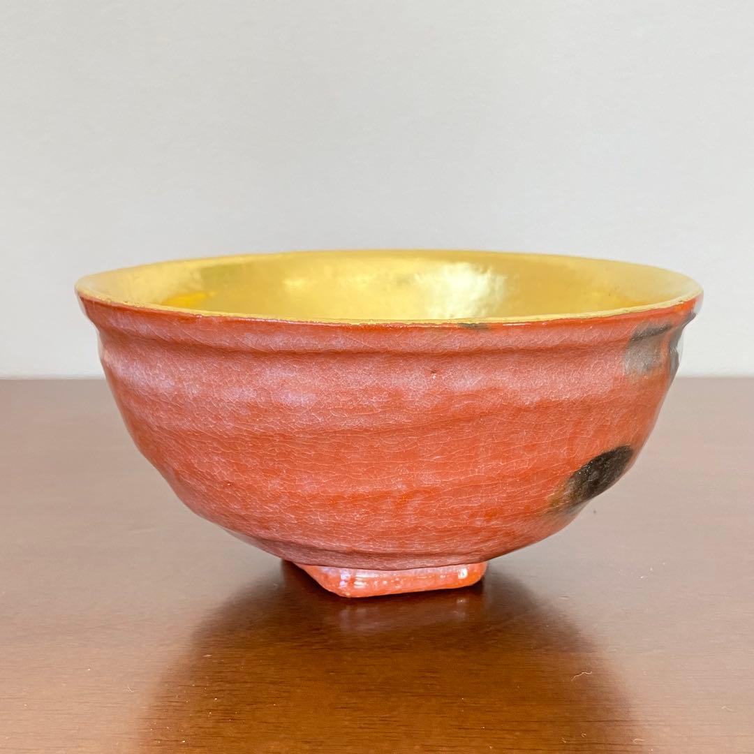 赤楽 嶋台茶碗　佐々木松楽　共箱入　茶道具　茶器　茶盌　伝統工芸品