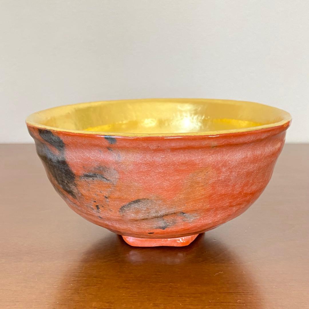 赤楽 嶋台茶碗　佐々木松楽　共箱入　茶道具　茶器　茶盌　伝統工芸品