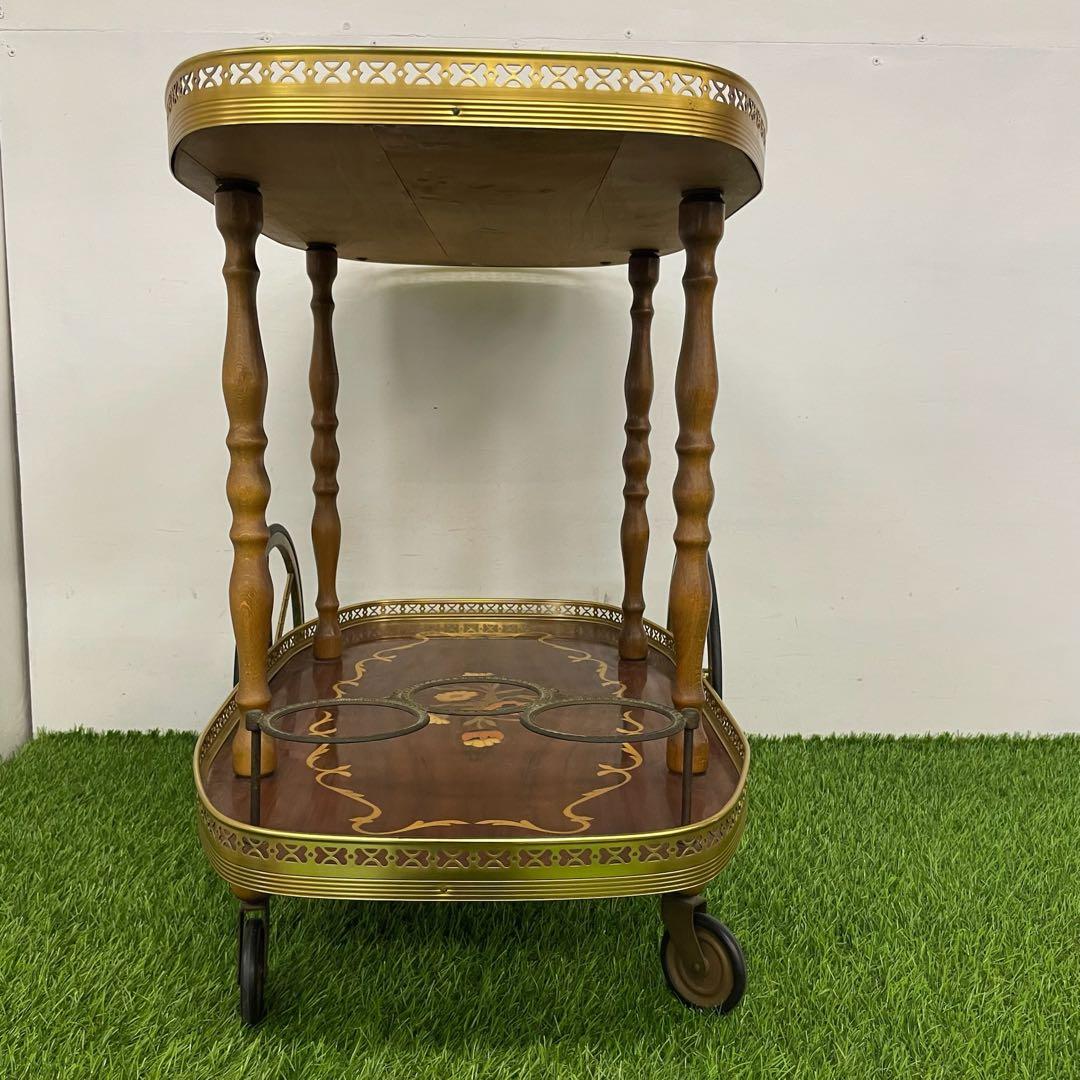 ワゴン キッチンワゴン イタリア製 アンティーク　象嵌