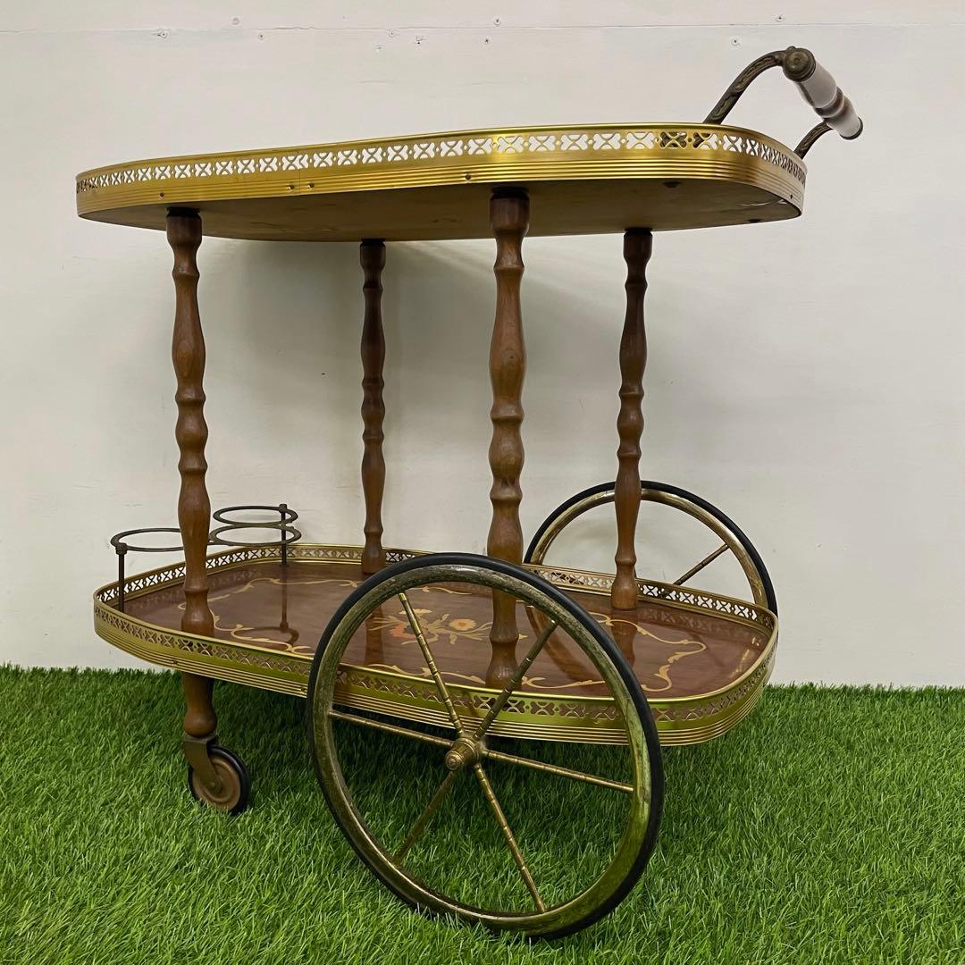 ワゴン キッチンワゴン イタリア製 アンティーク　象嵌