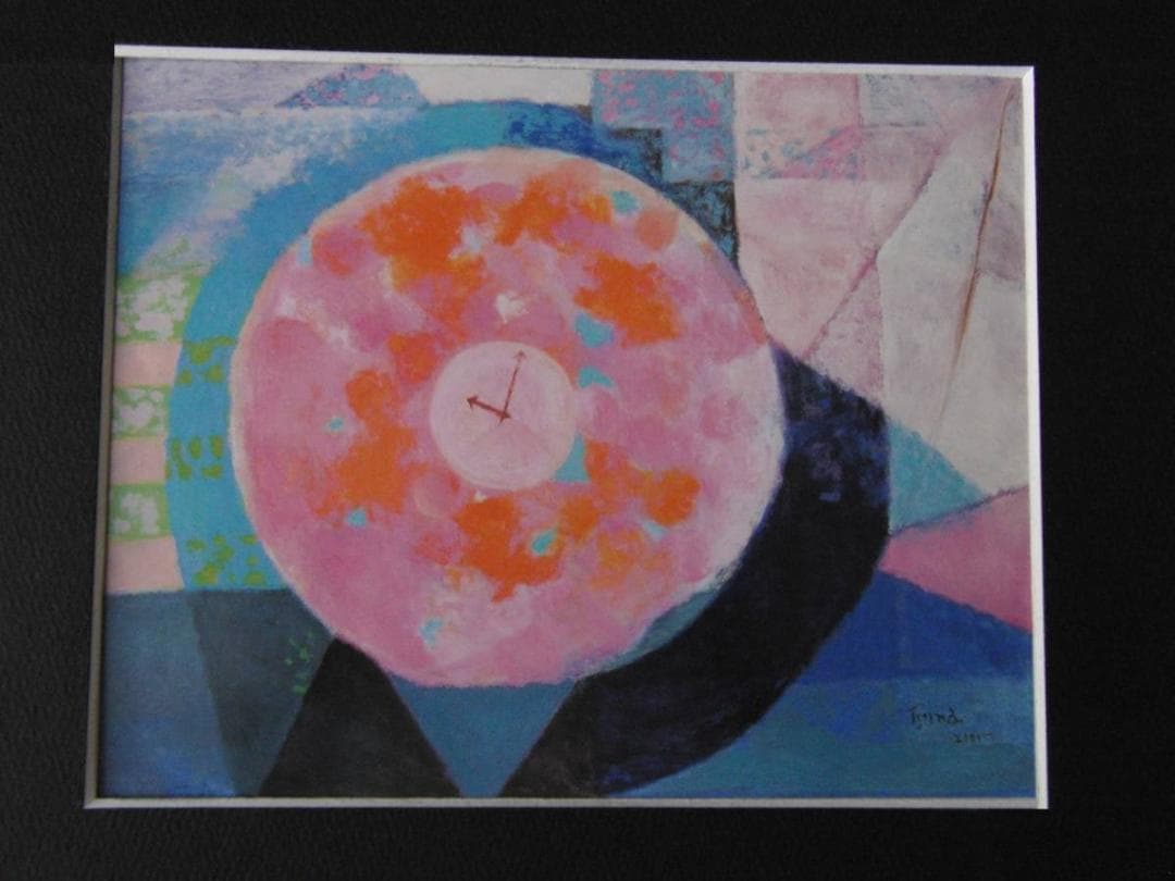 北村綱義、【花時計-2001-】、希少な額装用画集より、新品額装付