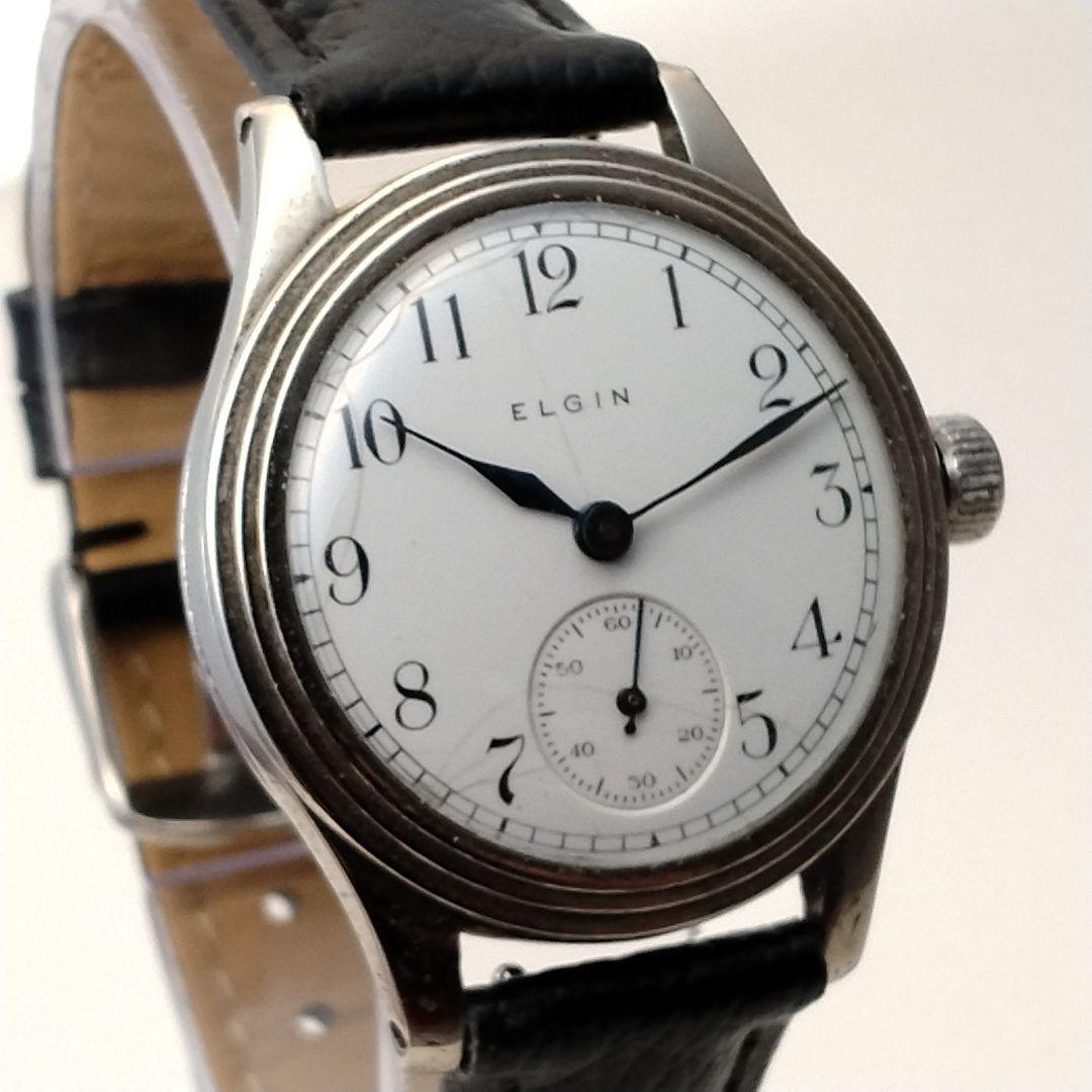 【1910s】ELGIN スモセコ OH済 ヴィンテージ腕時計