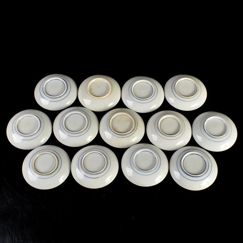 和食器　瀬戸焼　古瀬戸　染付　桜メダカ文　盛塩皿　皿　十三客　V　R7265