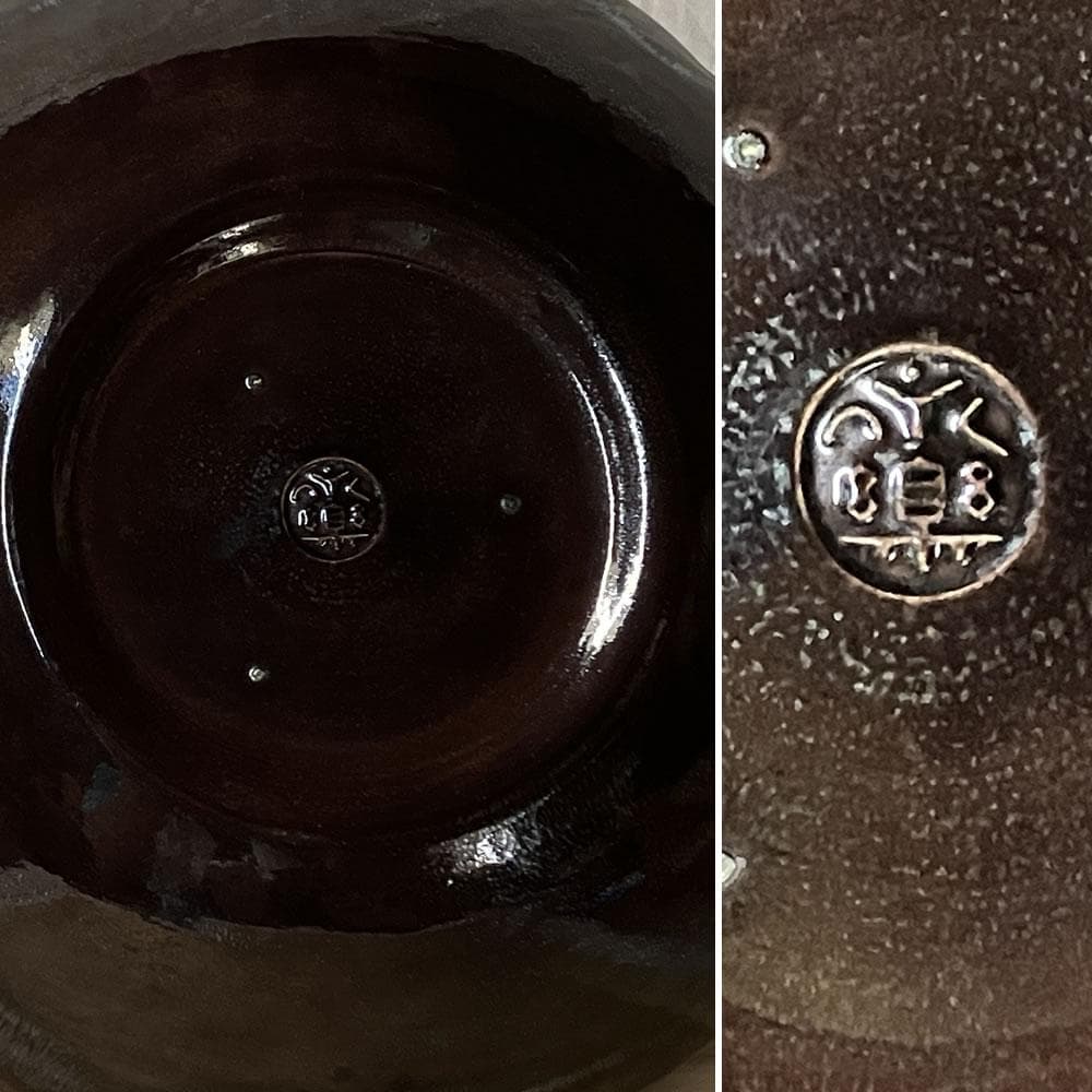 F1390 十四代 永楽善五郎 得全 紫交趾 菓子皿 妙全 識 永田宗伴 書付