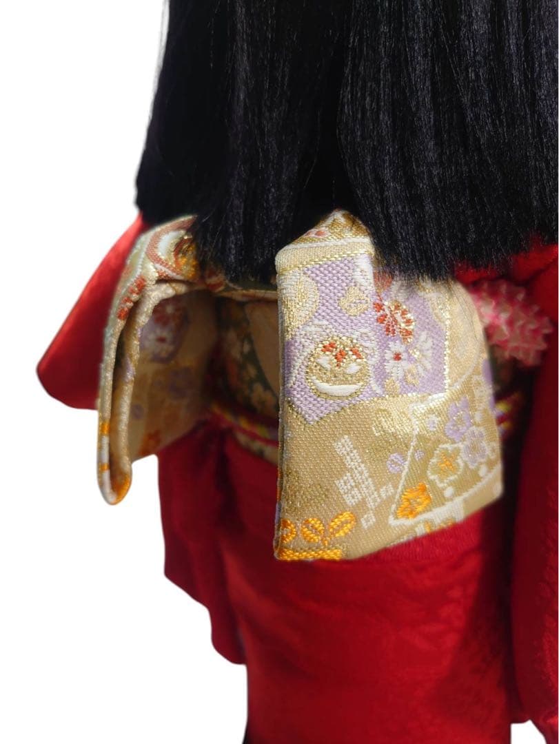 市松人形 正絹着物　公司作　ケース付伝統工芸品　日本人形