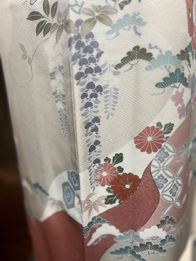 訪問着　4点フルセット　卒業式　入学式　七五三　結婚式　お宮参り　ピンクベージュ