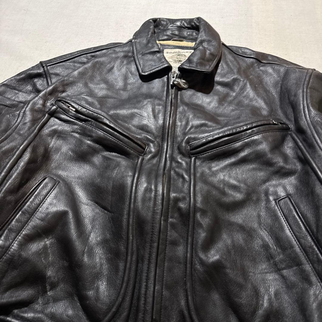 80s バナナリパブリック カウレザー A2 ジャケット 本革 牛革 バナリパ