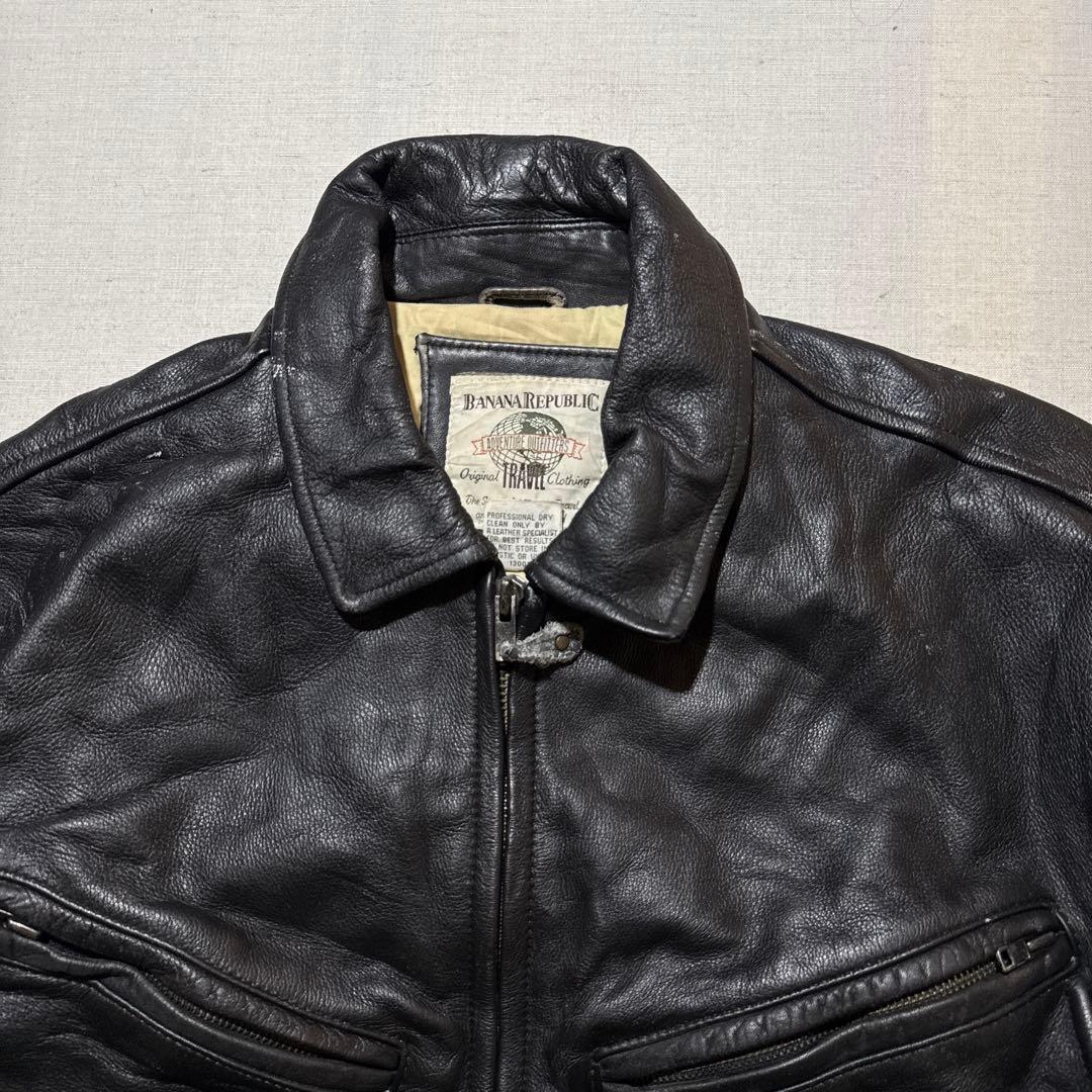 80s バナナリパブリック カウレザー A2 ジャケット 本革 牛革 バナリパ