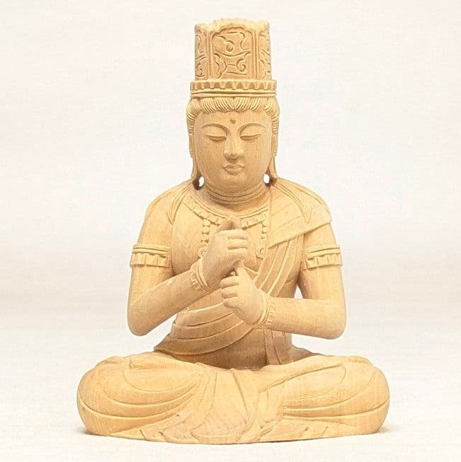 【フォロー割・新品】 大日如来　柘植　八角台座 高さ約23.5㎝　上彫　真言宗