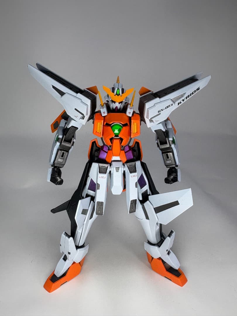 【全塗装完成品】HG 1/144 メタルロボット魂風 ガンダムキュリオス背景付き