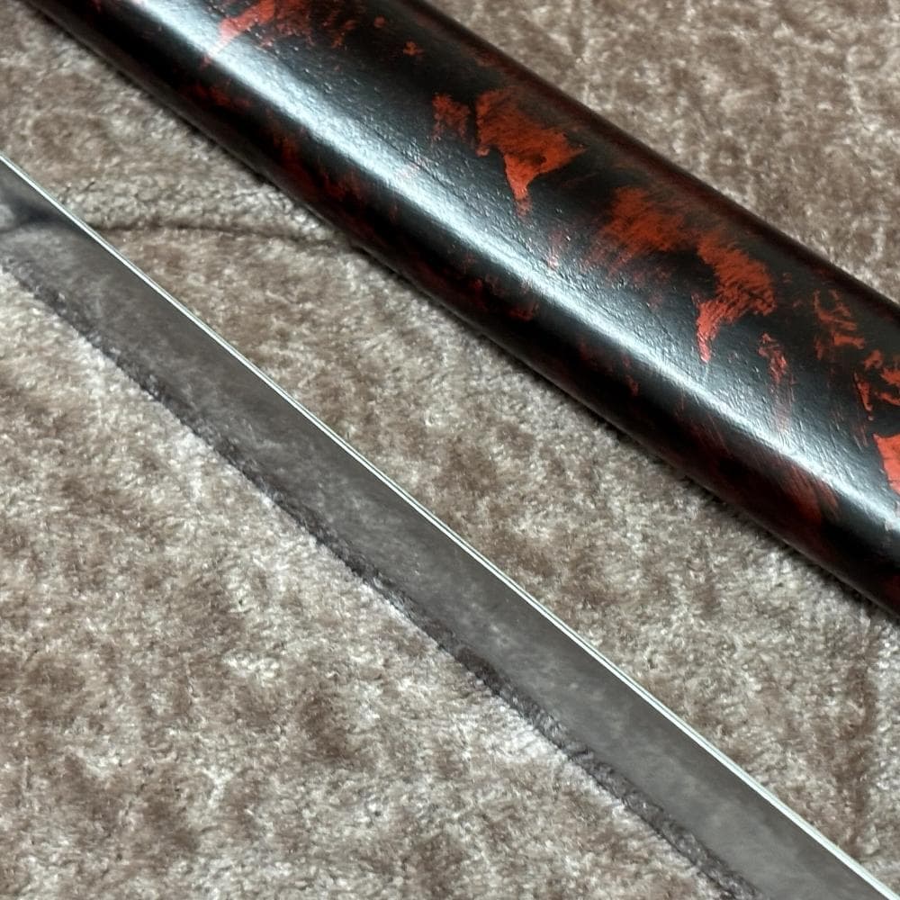 模造刀剣 逆刃刀 大刀 茶糸仕様 雲龍鞘 黒朱乱れ塗り鞘 木製鞘 るろうに剣心