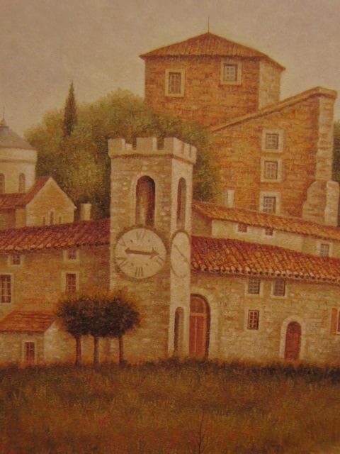 田畑和高、聖なる丘（アレッツオ）、希少な額装用画集より、新品高級額装付、状態良好