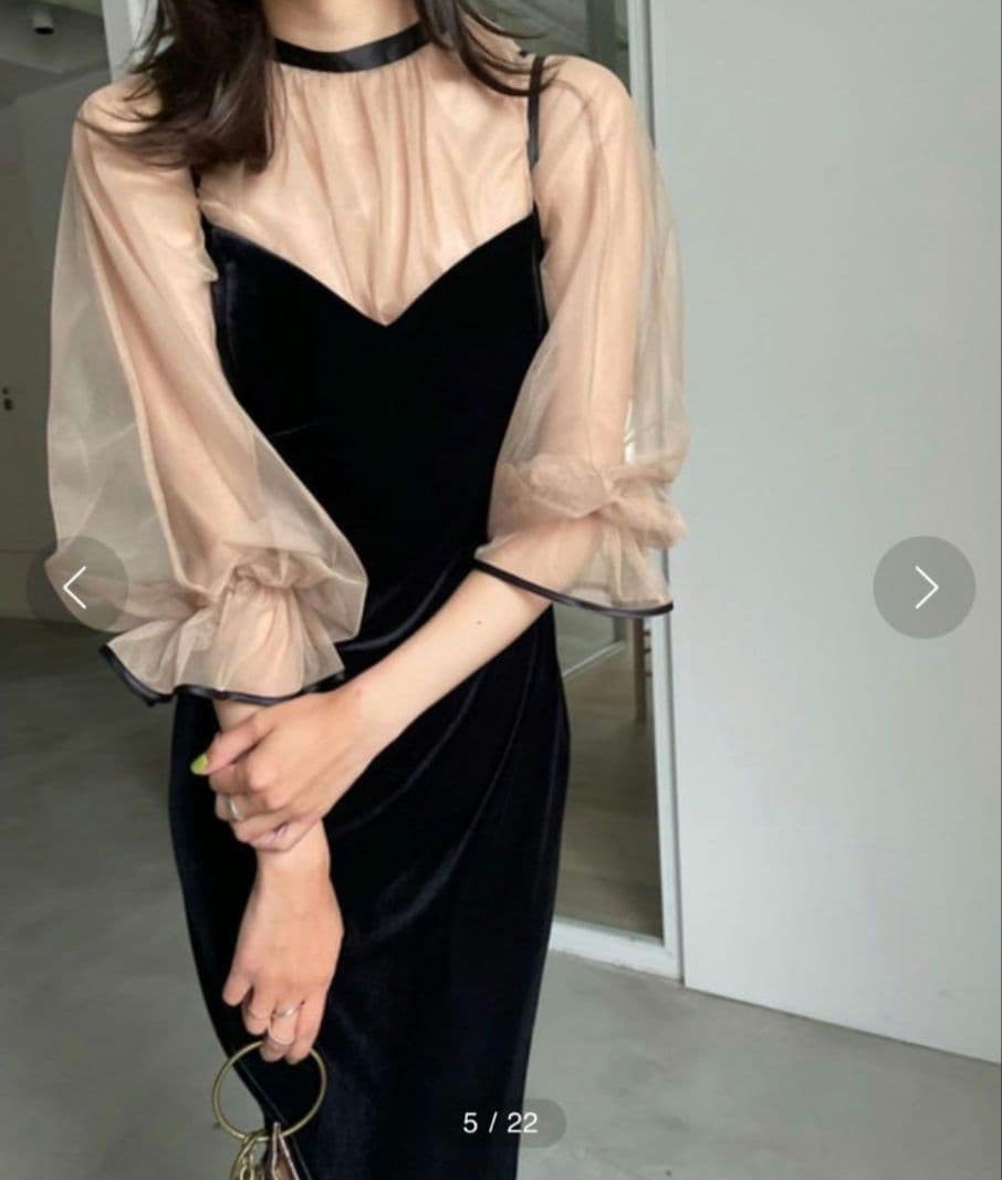 アメリヴィンテージMANY WAY TULLE VEIL DRESSベロアドレス