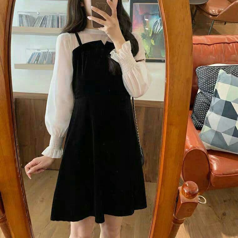 2020新しいフレンチショートロングスリーブレースドレス