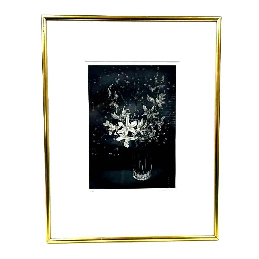 S1-M0187丹阿弥丹波子 リトグラフ 絵画　花’81　サイン付き　23／50