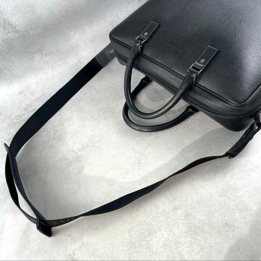 【美品】フェラガモ トートバッグ 2way ロゴ レザー 黒 大容量