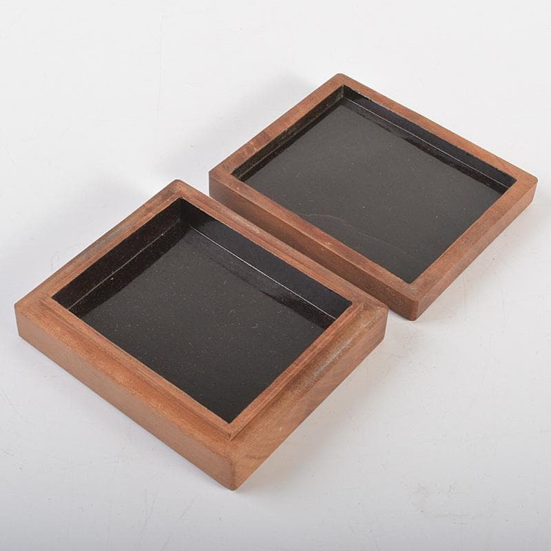 茶道具　内黒漆　桑　香合　時代箱　V　R6889