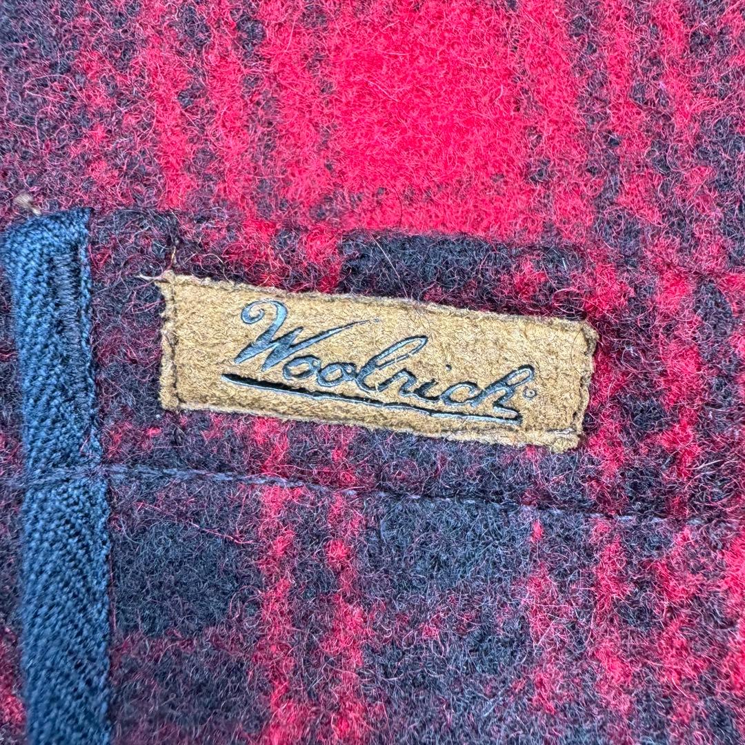 ウールリッチ 90's ウールベスト シャドーチェック 赤 黒 XL 肉厚 極暖