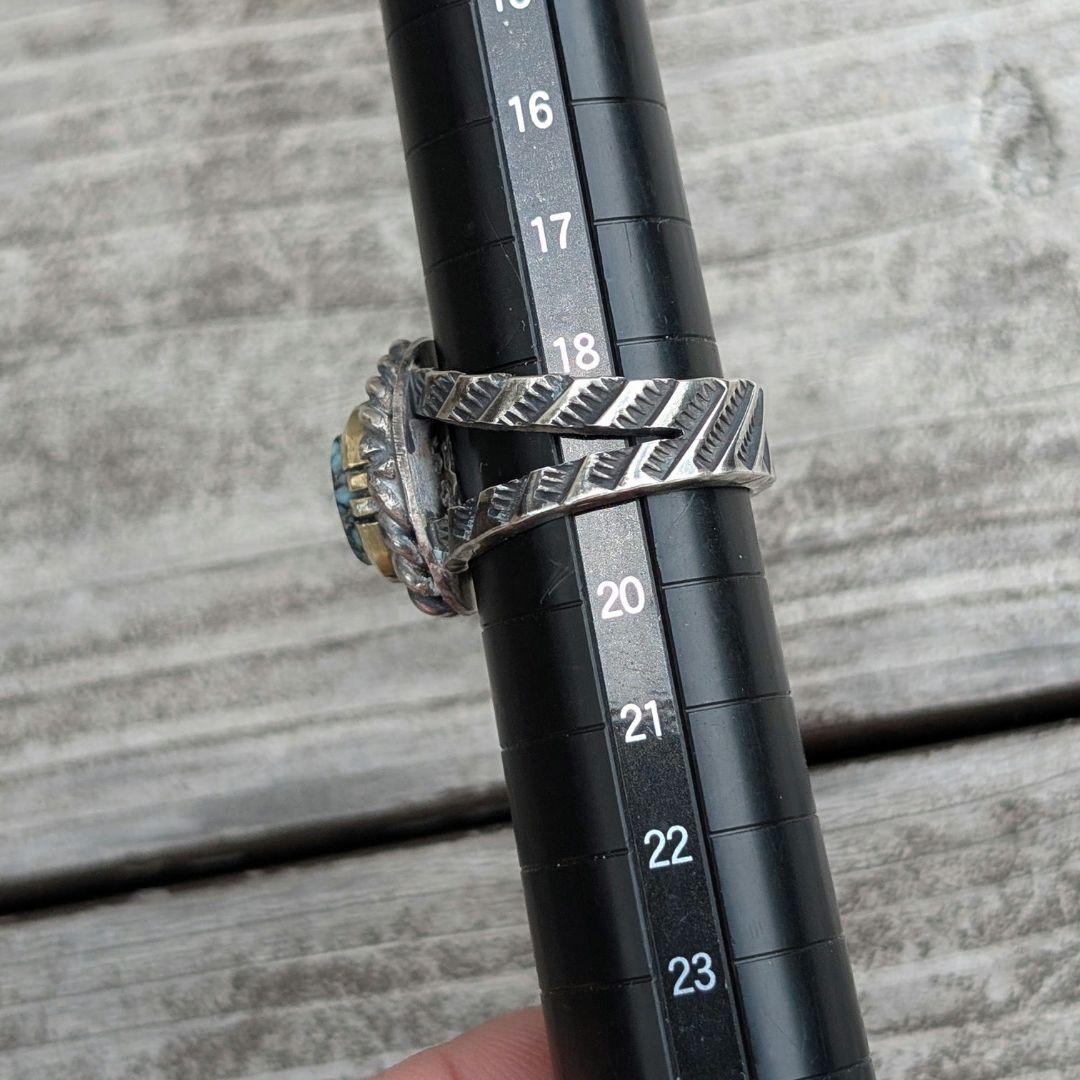 ハンドメイドのターコイズリング　インディアンジュエリー風