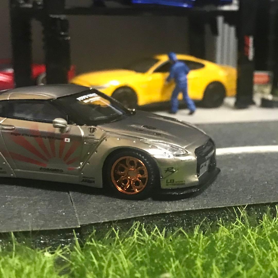 リバティーウォーク ミニカー LB GTR サテンシルバー ブロンズカスタム