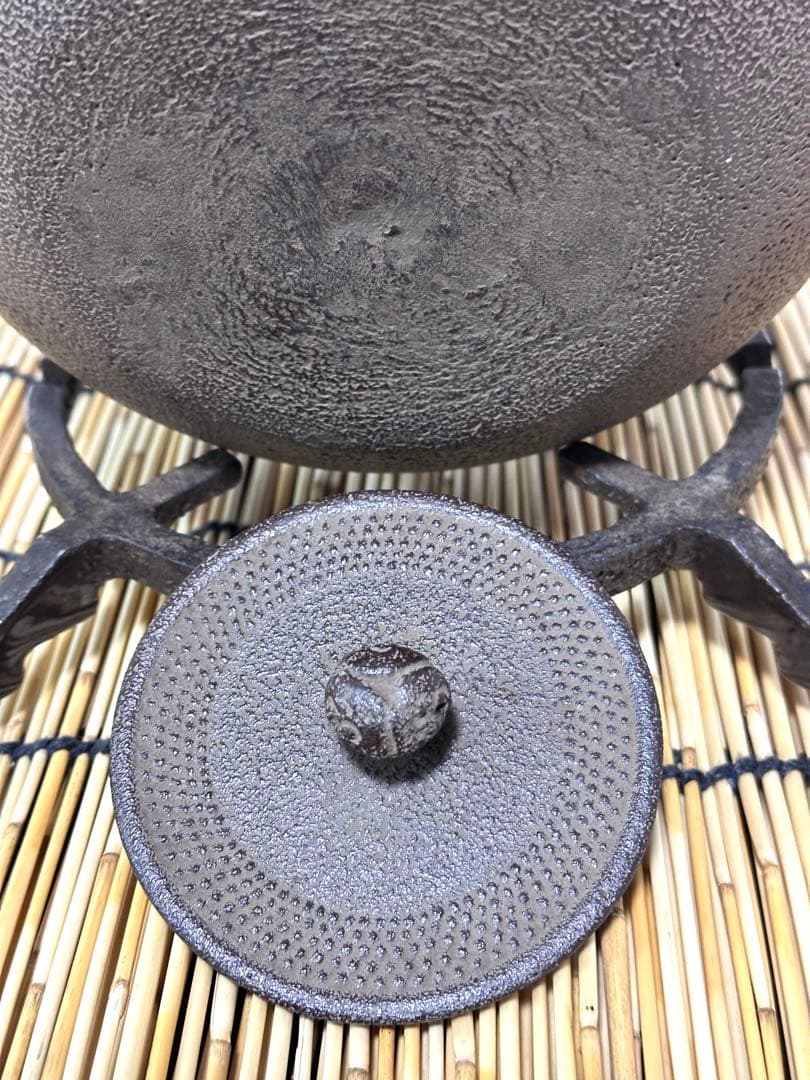 未使用品　南部釜師匠　清光堂　佐藤清光造　１５型アラレ　はなこ様売約済み